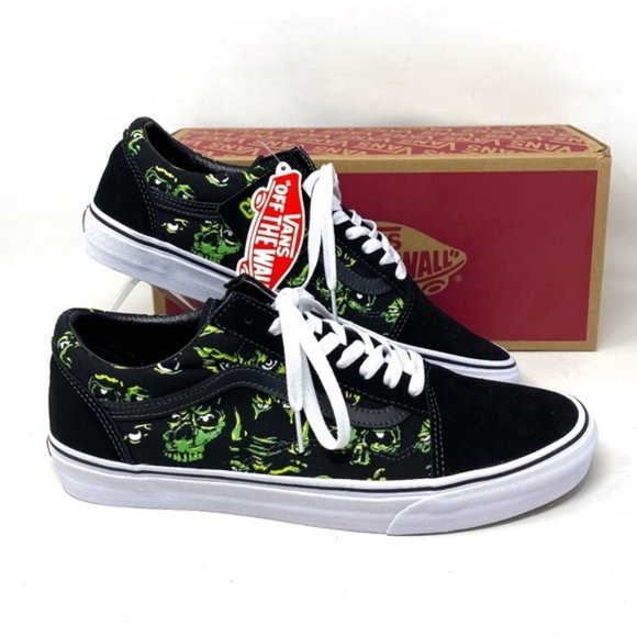 VANS Old Skool Low Top Black Green Suede Canvas Men’s Size Sneakers VN0A4BW2BML - Picture 1 of 12